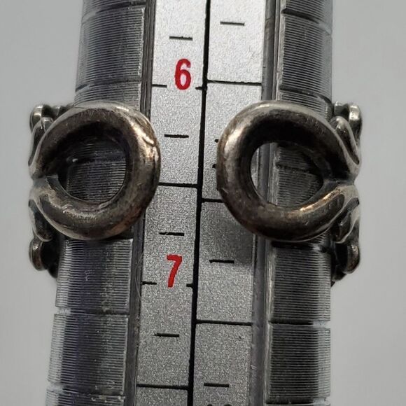 Vintage Blue & Green Floral Button Ring - Picture 7 of 7